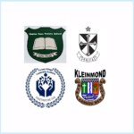Photo of logos of 4 schools participating in the teacher training in South Africa.